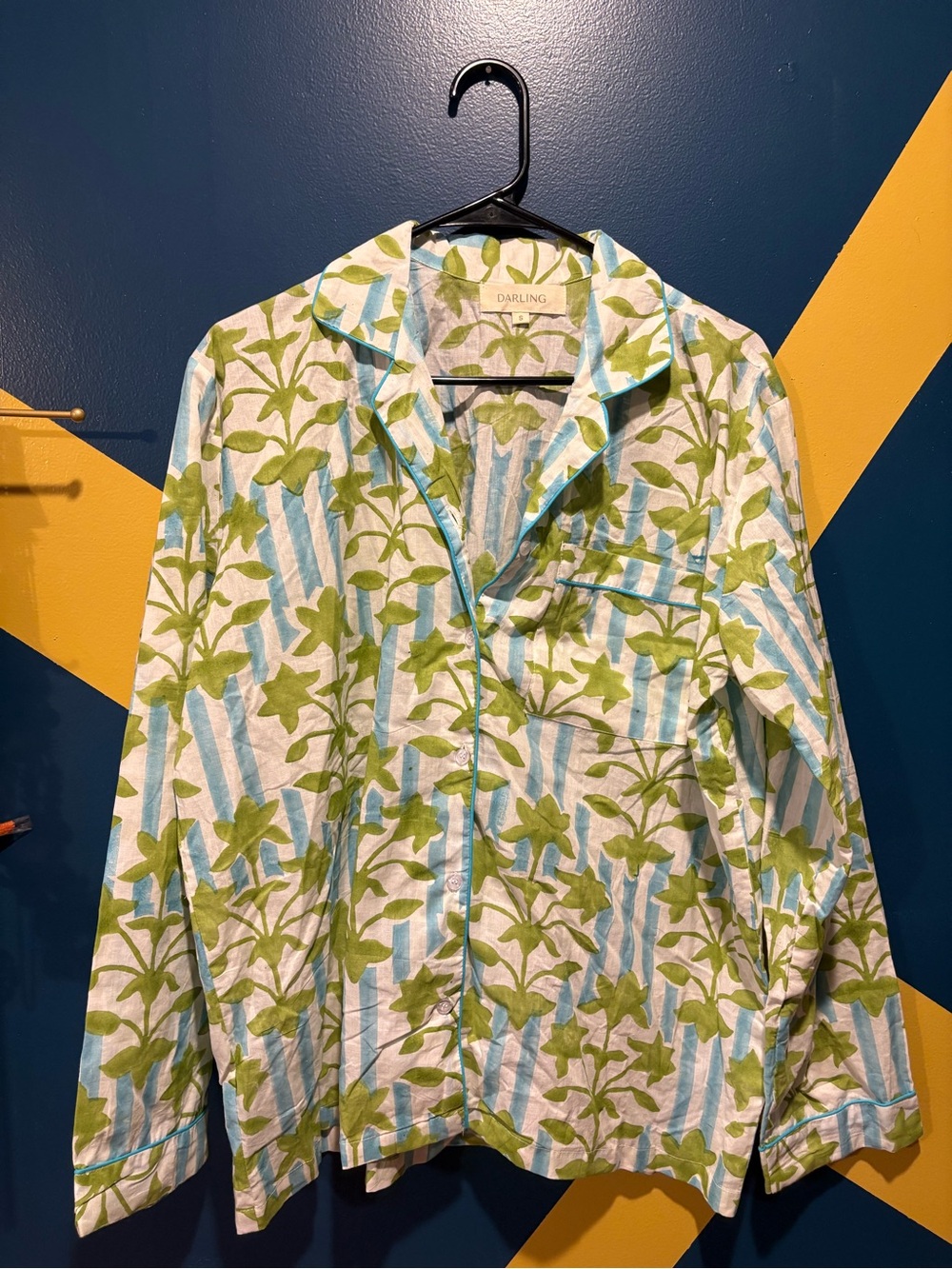 Darling 100% Cotton Floral Button Down Resortwear Shirt NWOT